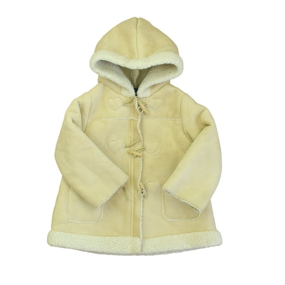 Pre-Owned Greendog Girls Beige | White Winter Coat size: 6-9 Months (Good)