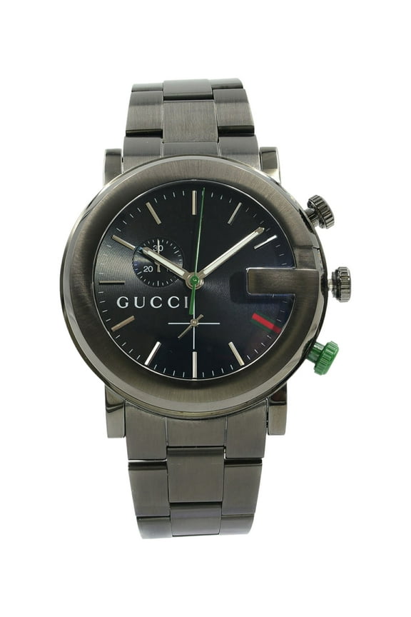 Pre-Owned Gucci G-Chrono Black Dial PVD Quartz Mens Watch YA101331 (Good)