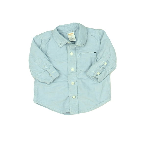 Pre-owned: Gymboree Boys Blue Button Down Long Sleeve size: 6-12 Months (Good)