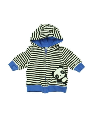 Buy Gymboree Baby Boys' Grey and Blue Striped Fleece Hoodie, Multi, 18-24  at