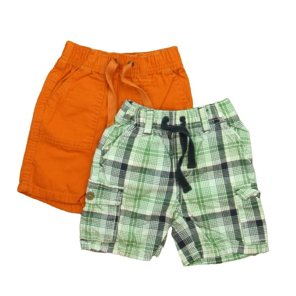 Pre-Owned Gymboree Boys Orange | Blue Plaid Shorts size: 6-12 Months (Good)