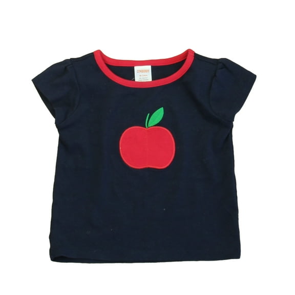 Pre-owned: Gymboree Girls Navy | Red Apple T-Shirt size: 18-24 Months (Excellent)