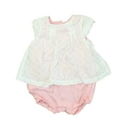 Pre-owned Gymboree Girls Pink | White Onesie size: 6-12 Months