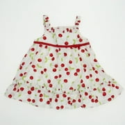 Pre-owned Gymboree Girls White | Cherries Dress size: 6-12 Months