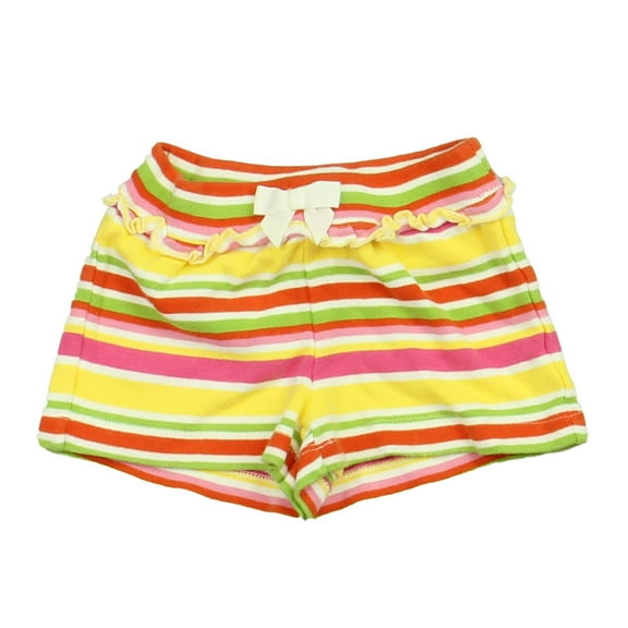 Pre-Owned Gymboree Girls Yellow | Pink | Orange | Stripes Shorts size: 6-12 Months (Good)