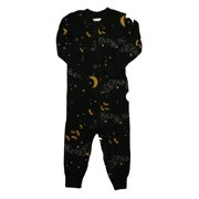 Pre-owned Hanna Andersson Boys Black | Yellow Moon 1-piece Non-footed Pajamas size: 18-24 Months