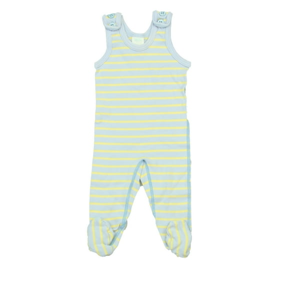 Pre-owned: Hanna Andersson Boys Blue Stripe Romper size: 3-6 Months (Fair)