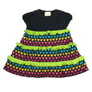 Pre-owned Hanna Andersson Girls Blue | Multi Hearts Sweater Dress size: 12-18 Months