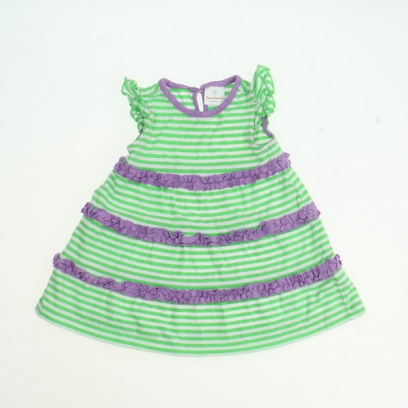 Pre-owned: Hanna Andersson Girls Green | Purple Sun Dress size: 3-6 Months (Good)