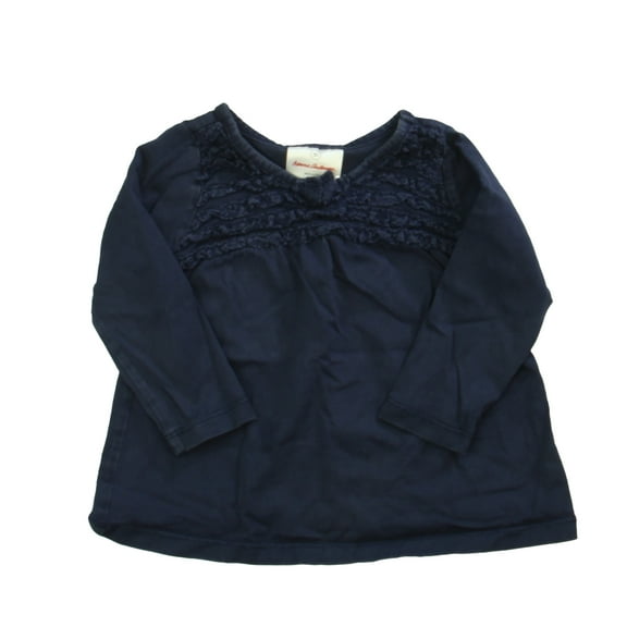 Pre-Owned Hanna Andersson Girls Navy Blouse size: 18-24 Months (Good)