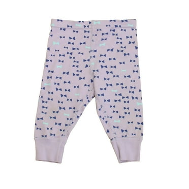 Pre-Owned Hanna Andersson Girls Purple | Blue Bows Leggings size: 6-12 Months (Good)