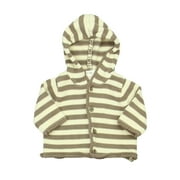 Pre-owned Hanna Andersson Unisex Ivory | Brown Cardigan size: 0-3 Months