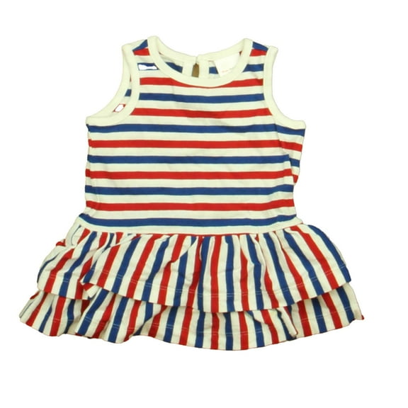 Pre-owned: Hanna Anderssson Girls Red | White | Blue Dress size: 6-12 Months (Good)