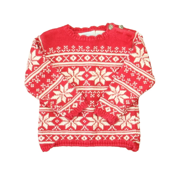 Red sweater with white snowflakes new arrivals