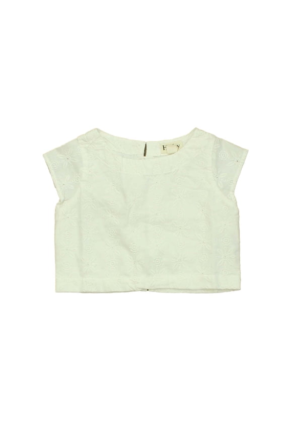 Pre-owned: Hatley Girls White | Blue Blouse size: 2T (Good)