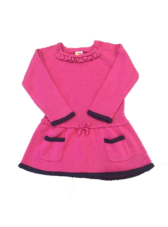 Pre-owned Healthtex Girls Pink | Navy Sweater Dress size: 24 Months