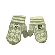 Pre-owned Hestra Girls Gray | Ivory Mittens size: 2T