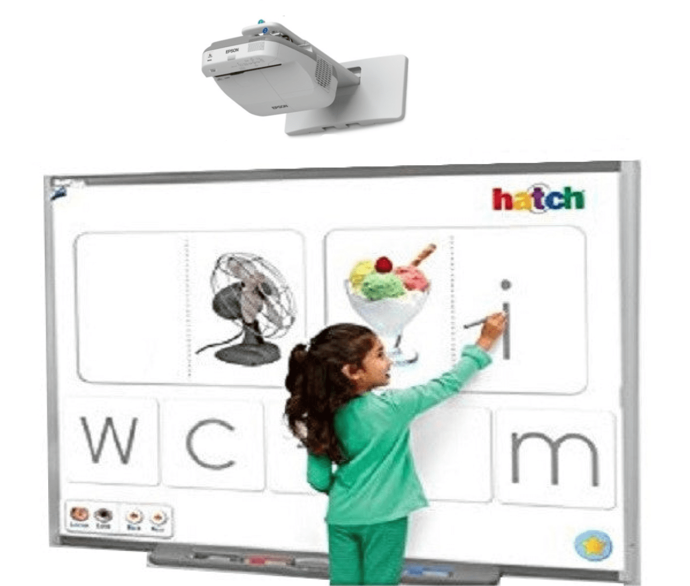 Preowned Interactive Whiteboard / Smart Board Projector Combo for