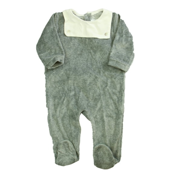 Pre-owned: Jacadi Boys Gray | White Long Sleeve Outfit size: 6 Months (Fair)