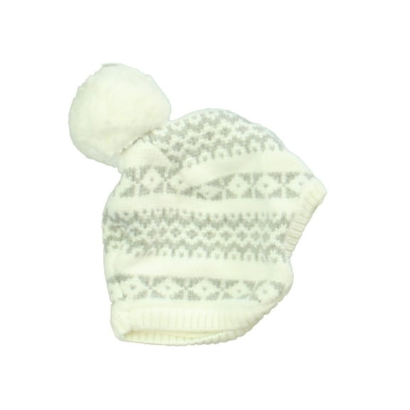 Pre-Owned Janie & Jack Unisex White | Gray Winter Hat size: 3-6 Months (Good)