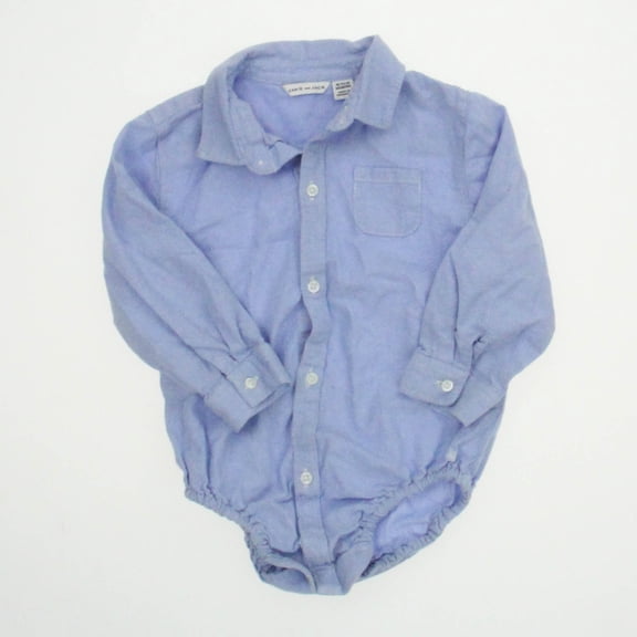 Pre-owned: Janie and Jack Boys Blue Button Down Long Sleeve size: 18-24 Months (Fair)