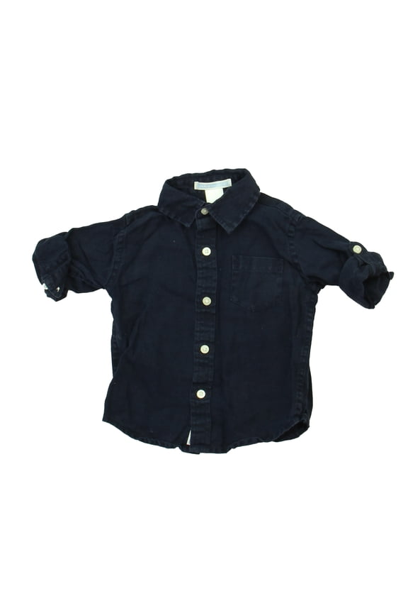 Pre-owned: Janie and Jack Boys Blue Button Down Long Sleeve size: 6-12 Months (Excellent)