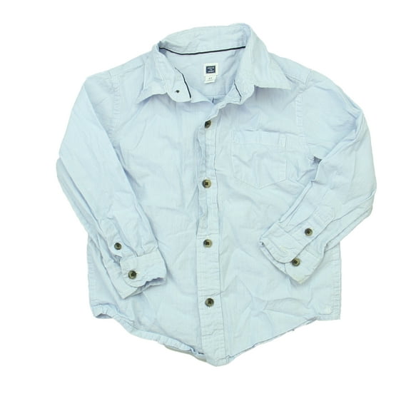 Pre-Owned Janie and Jack Boys Blue Stripe Button Down Long Sleeve size: 2T (Fair)