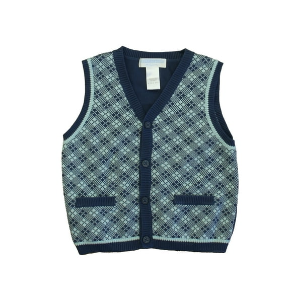 Pre-owned: Janie and Jack Boys Blue Sweater Vest size: 12-18 Months (Excellent)