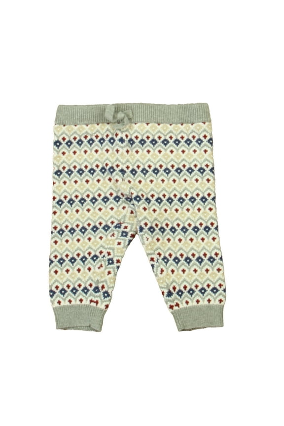 Pre-owned: Janie and Jack Boys Ivory | Blue | Maroon Leggings size: 6-12 Months (Good)
