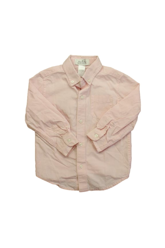 Pre-owned: Janie and Jack Boys Pink Button Down Long Sleeve size: 2T (Fair)