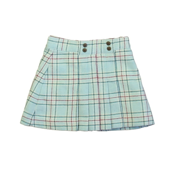 Pre-owned: Janie and Jack Girls Aqua | Red Plaid Skirt size: 2T (Good)