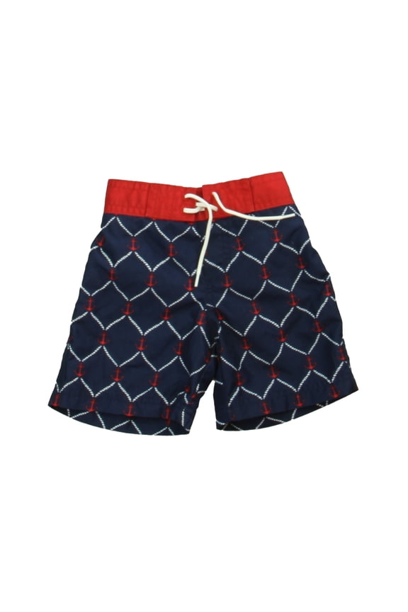 Pre-owned: Janie and Jack Girls Navy | Red Anchor Trunks size: 6-12 Months (Good)