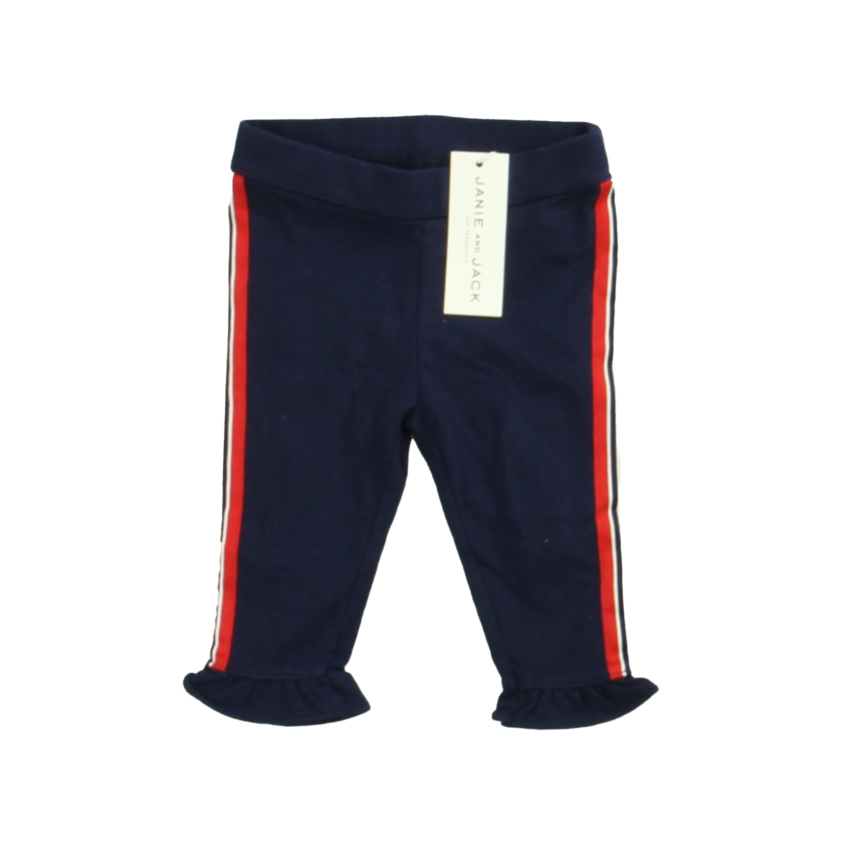 Pre owned Janie and Jack Girls Navy Red White Leggings size 6