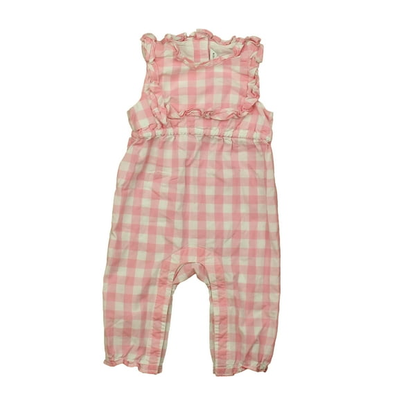 Pre-Owned Janie and Jack Girls Pink | White Check Romper size: 3-6 Months (Good)