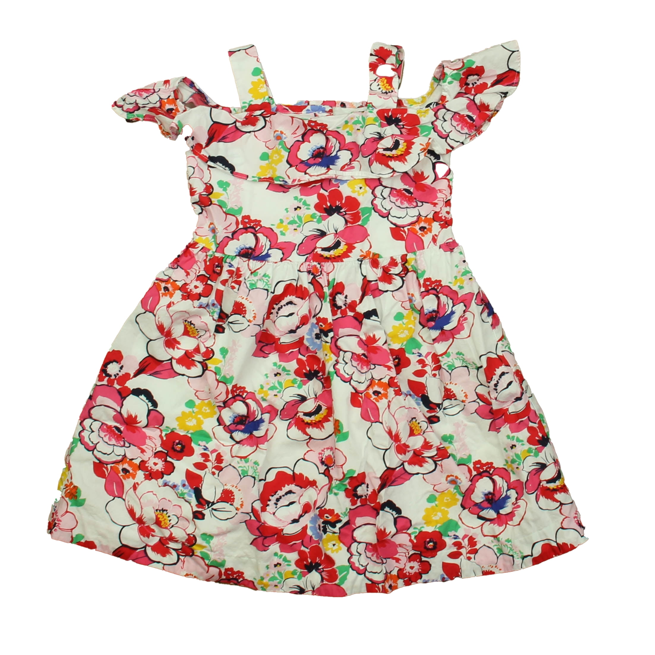 royal blue fit and flare dress Girls Floral Shirred Bowknot Midi Dress 7 Y / Blue