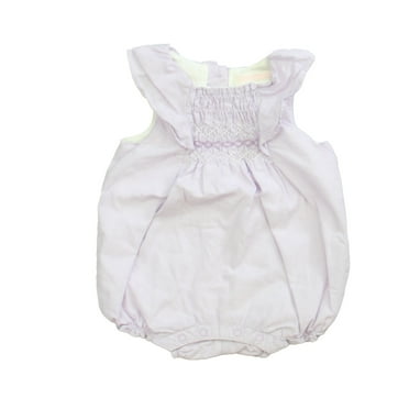 Pre-Owned Janie and Jack Girls Purple Romper size: 0-3 Months (Good)