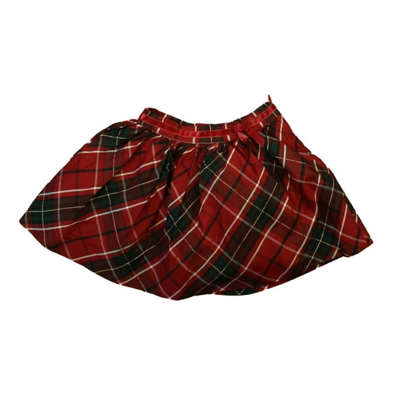 Pre-owned: Janie and Jack Girls Red | Black Plaid Skirt size: 2T (Good)