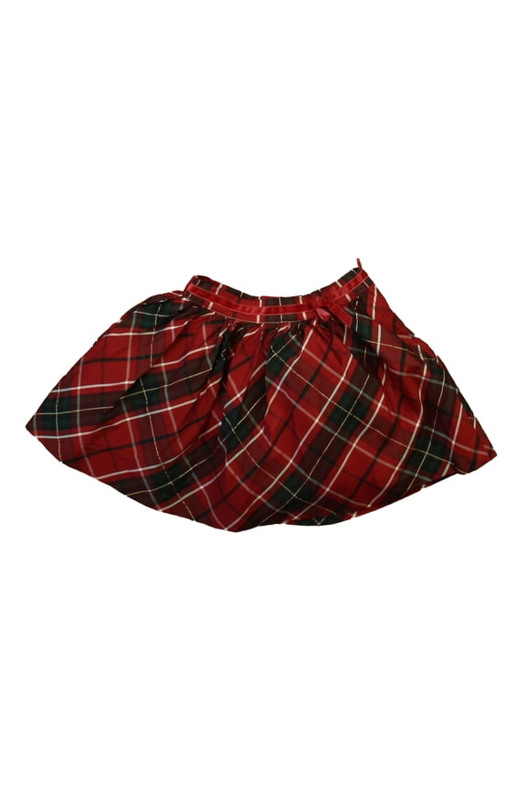 Pre-owned: Janie and Jack Girls Red | Black Plaid Skirt size: 2T (Good)