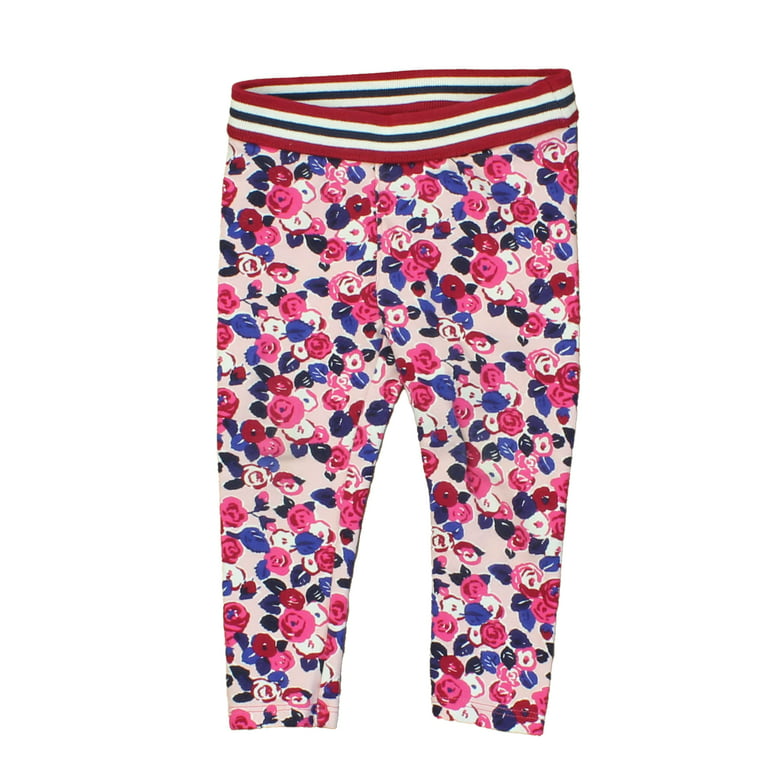 Pre-owned Janie and Jack Girls Red | White | Pink | Blue Leggings size:  18-24 Months