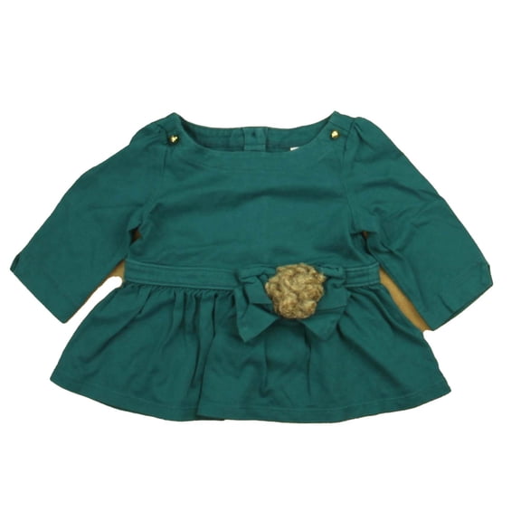 Pre-Owned Janie and Jack Girls Teal Long Sleeve Shirt size: 18-24 Months (Good)