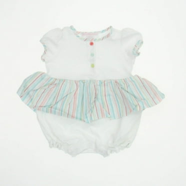 Pre-Owned Janie and Jack Girls White Romper size: 0-3 Months (Good)