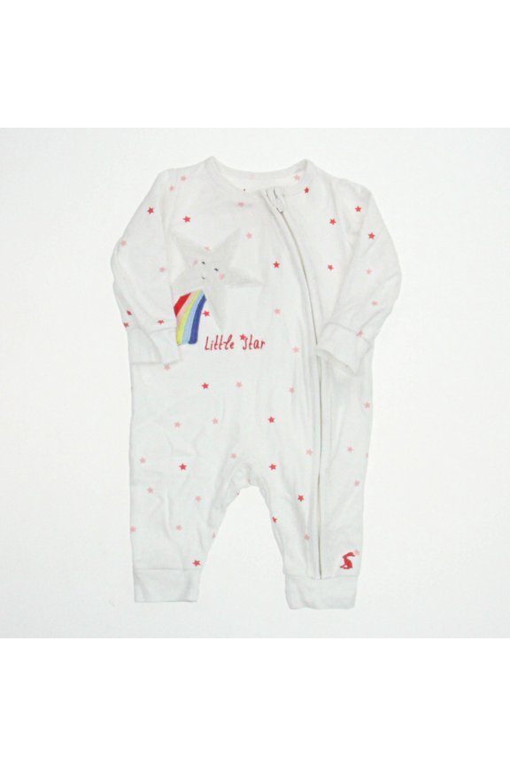 Pre-owned: Joules Girls White | Stars Long Sleeve Outfit size: 3-6 Months (Excellent)