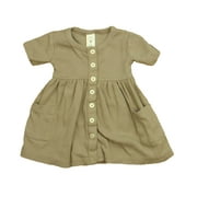 Pre-owned Kate Quinn Organics Girls Taupe Dress size: 3-6 Months