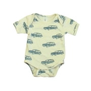 Pre-owned Kate Quinn Organics Unisex Ivory | Blue Cars Onesie size: 3-6 Months