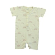 Pre-owned Kate Quinn Organics Unisex Ivory Rainbows Romper size: 12-18 Months
