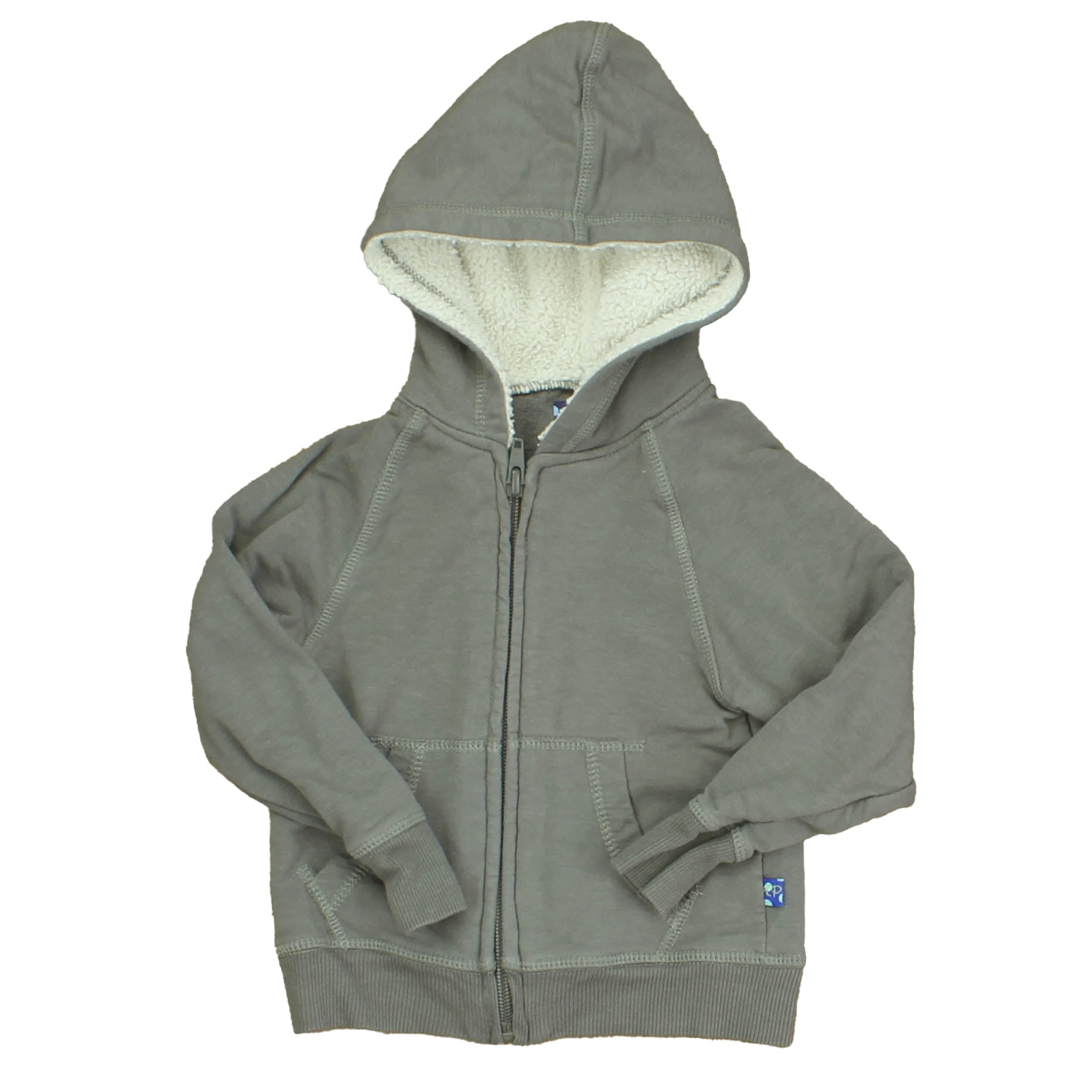 Preowned Kickee Pants Boys Grey White Hoodie size 1218 Months