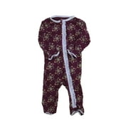 Pre-owned Kickee Pants Girls Plum | Lavender 1-piece Non-footed Pajamas size: 0-3 Months