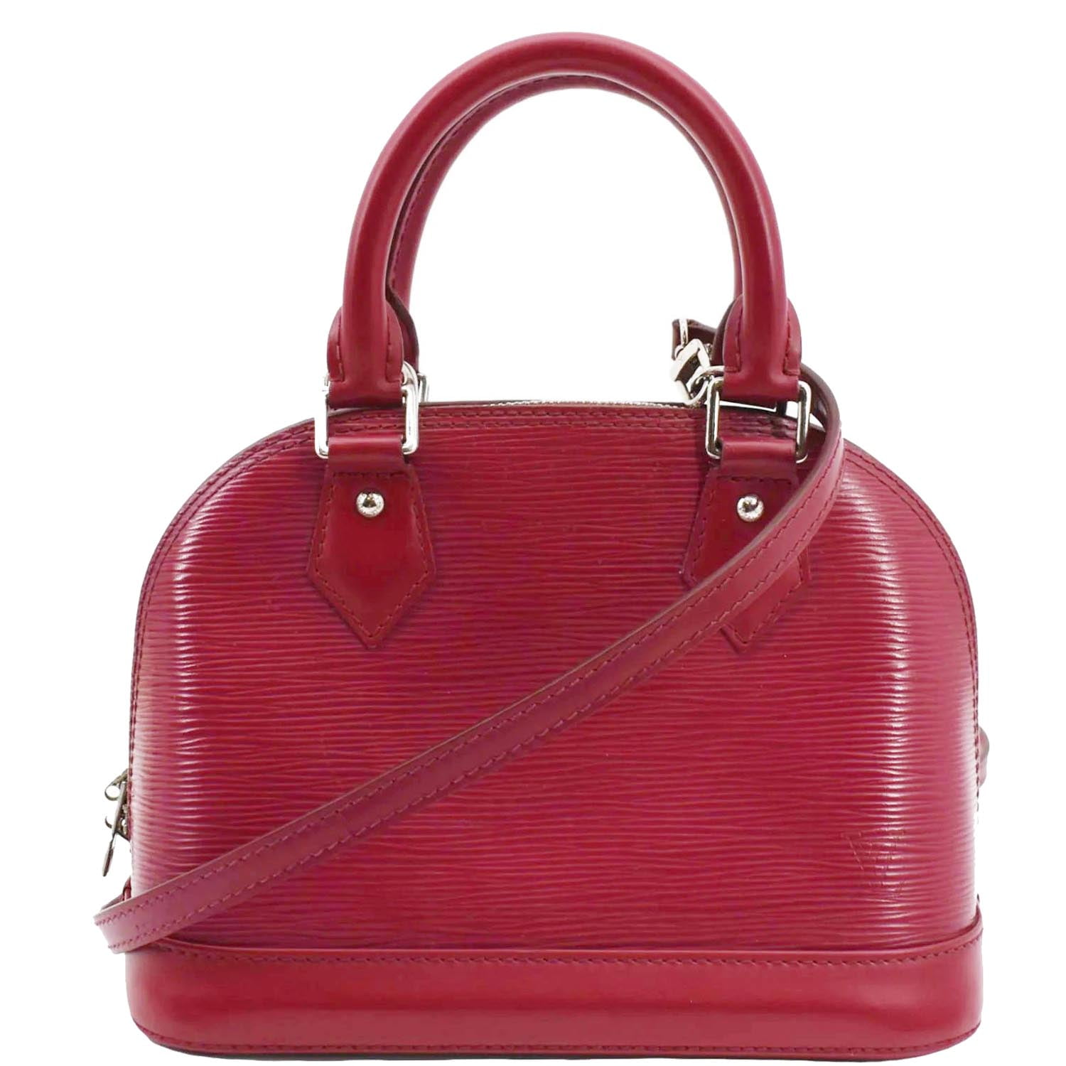 Pre Owned LOUIS VUITTON Alma BB Epi Leather Satchel Crossbody Bag Red Walmart