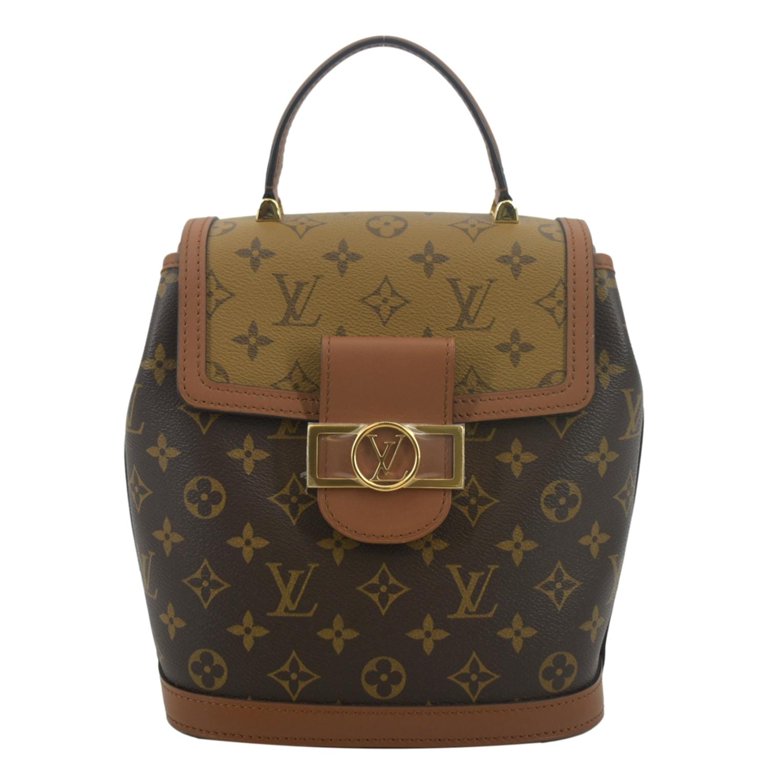 Pre Owned LOUIS VUITTON Dauphine PM Monogram Reverse Canvas Backpack Brown