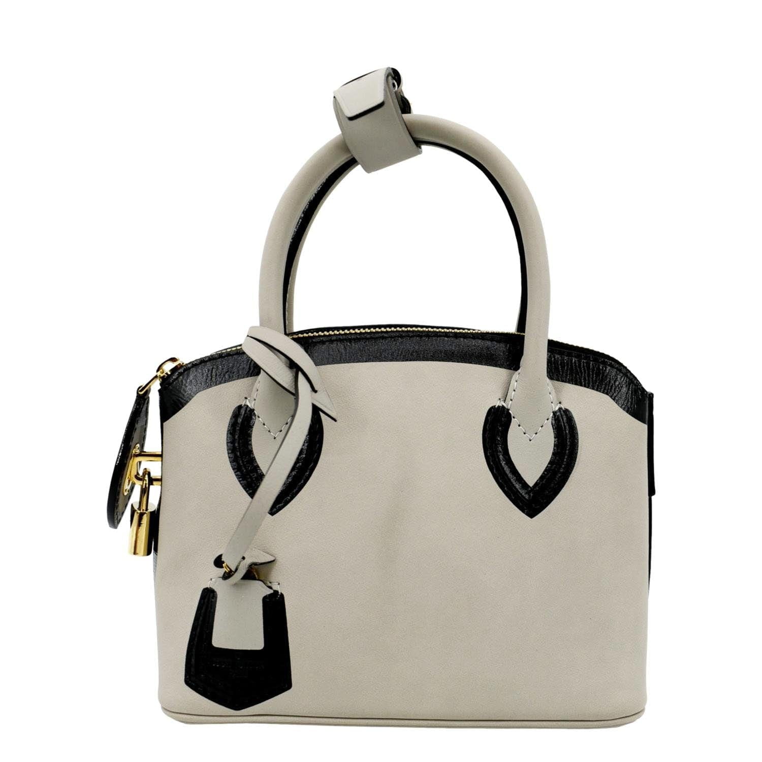 Pre-Owned LOUIS VUITTON Lockit Cuir Obsession Leather Satchel Bag Grey